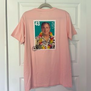 Rowdy Gentleman- Light Pink- George Bush T-shirt- Size Medium